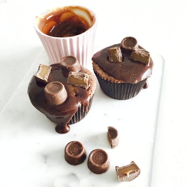 Brownie Cupcakes met zelfgemaakte Caramel