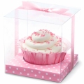 Cupcake box pink polkadot