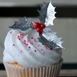 Silver Holly leaf toppers