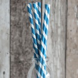 Paper straws blue