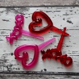 Hearts Hugs Kisses  Cupcake Toppers