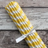 Paper straws yellow