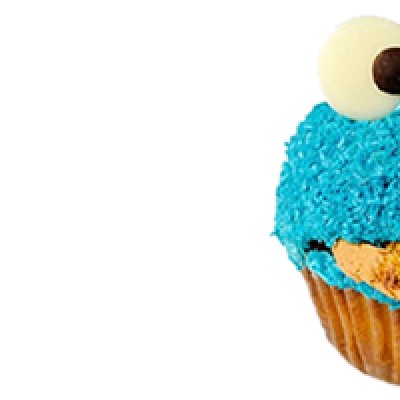 Grappige Cookie Monster Cupcakes