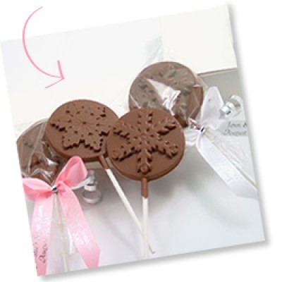 Chocolate snowflakes lolly's