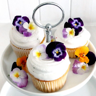 Cupcakes met  meringue & bloemen